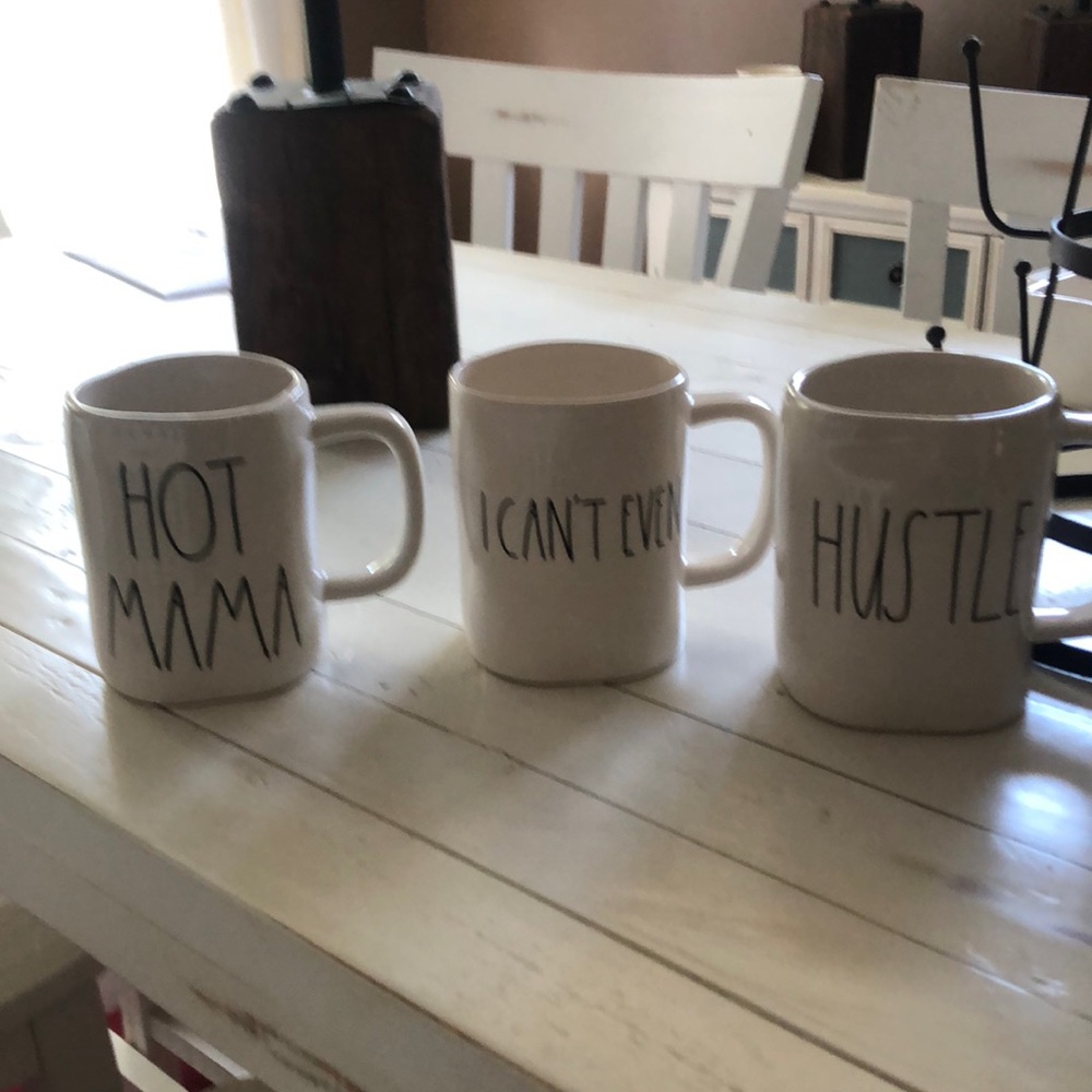 Three Rae Dunn mugs